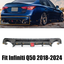 Forged Carbon Fiber Rear Diffuser w/ LED Light for Infiniti Q50 2018 2019 2020 2021 2022 2023 2024