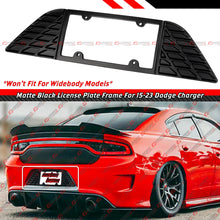 For 2015-2023 Dodge Charger Matt Black Rear License Plate Frame Holder Panel Trim