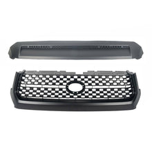Matte Black Front Grille Hood Bulge Molding Set For 2014-2021 Toyota Tundra without Sensors