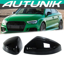Gloss Black Side Mirror Cover Caps for AUDI A3 8V S3 RS3 No Lane Assist 2013-2020 mc50
