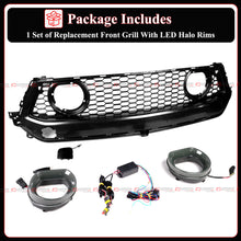 GT-V Style Front Mesh Grille w/ LED Halo Lights For 2024–2025 Ford Mustang GT Ecoboost