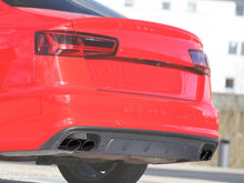Silver/Black Exhaust Tips Tailpipe Upgrade For Audi A6 C7.5 2016 2017 2018