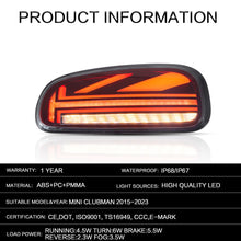 Red LED Tail Lights For Mini Cooper Clubman F54 F54N 2015-2023 W/Sequential RearLamps