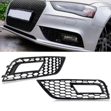 Front Lower Bumper Grille Fog Light Grill RS4 Style for 2013-2016 Audi A4 B8.5 Non-sline
