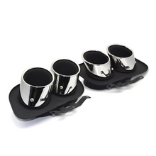Gloss Black Dual Exhaust Tips For Porsche 911 992 Carrera S 4S 2020-2025