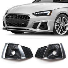 L+R Front Fog Light Grille Fit Audi A5 B9.5 S5 2020–2025 Bumper Trim Covers