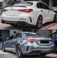 For 2022-2025 Mercedes W206 C300 C43 AMG Sedan Gloss Black Rear Bumper Diffuser C63 Style w/ Exhaust Tips