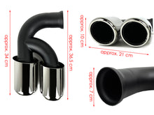 Black/Chrome Exhaust Tips Pipes For Porsche 958.1 Cayenne 92A V8 2011-2014