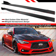 For 2017-2022 Infiniti Q60 Real Carbon Fiber Winglet Side Skirt Extension Splitter