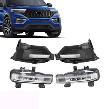 Fog Lights Lamp Trim Cover Assembly Kit 4PCS For 2020-2021 Ford Explorer LED DRL