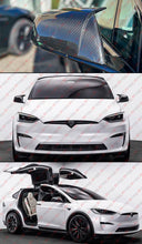 Direct Add-On For 2016-2025 Tesla Model X Full Carbon Fiber M Horn Style Side Mirror Caps Covers