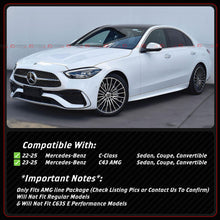 For 2022-2025 Mercedes Benz W206 C300 C43 AMG V2 B Style Gloss Black Front Bumper Lip Splitter