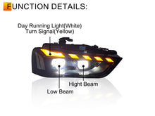 Pair Sequential LED Headlights Turn Signal for 2013-2016 Audi A4 S4 B8.5