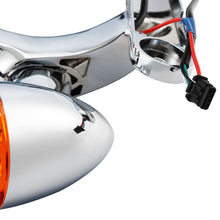 Chrome LED Spot Fog Passing Lights Lamp Turn Signals Bar Kit Fit for Harley Road King