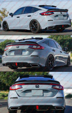 For 2022-2025 Honda Civic Hatchback Gloss Black LED Rear Diffuser + Smoked Bumper Light