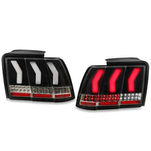 LED Tail Lights w/ Red Tube Black For Ford Mustang Sequential Signal 1999-2004