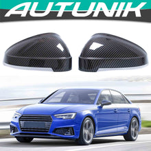 Carbon Look Side Mirror Cover Caps Replace For AUDI A4 B9 S4 A5 F5 S5 w/ Lane Assist 2017-2024 mc129