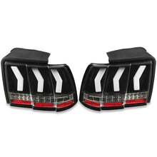 LED Tail Lights w/ Red Tube Black For Ford Mustang Sequential Signal 1999-2004
