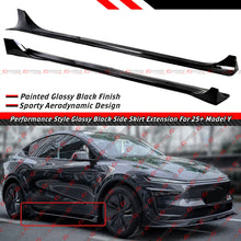 For 2025-2026 Tesla Model Y Juniper Winglet Style Gloss Black Side Skirt Extension