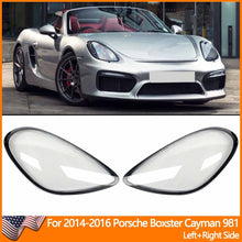 Left+Right Headlight Lens Replacement Covers for 2014 2015 2016 Porsche Cayman/Boxster 981