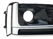 Left+Right Fog Light Grille Cover for Audi S5 / A5 S-Line 18-19 Black+Chrome