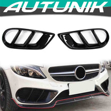 Gloss Black Fog Light Air Duct Vent Covers For 2015-2018 Mercedes Benz W205 C300 C43 AMG