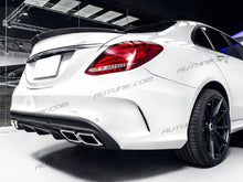 Rear Diffuser & Silver Exhaust Tips For Mercedes W205 Sedan C300 C450 C43 AMG 2015-2021 di4