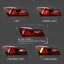 Red Tail Lights Red LED Fit 2006-2015 Lexus IS IS250 IS350 IS F Turn Signal