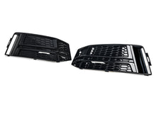 Black Front Fog Light Cover Fit For AUDI A4 B9 S-LINE 2016-2018 Bumper Grille US