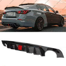 Gloss Black Rear Diffuser w/ LED Brake Light for Infiniti Q50 2018 2019 2020 2021 2022 2023 2024