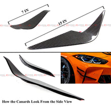 For 2021-2025 BMW G80 M3 G82 G83 M4 Carbon Fiber 3PC V Style Front Lip + Aero Canard Fin Set
