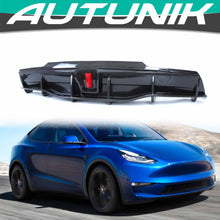 Carbon Fiber Look Rear Diffuser w/ Brake Light For Tesla Model Y 2020-2023