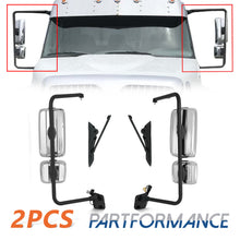 Pair Chrome Heated Door Mirror For 2002-2018 International 4300 4200 Left+Right
