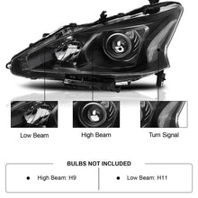 Pair Black Clear Headlights Assembly For 2013-2015 Nissan Altima Sedan