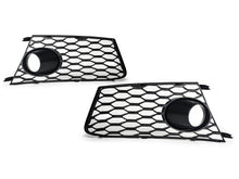 Left+Right Side Bumper Fog Light Lamps Frame Grille Cover For Audi RS6 2014-2018