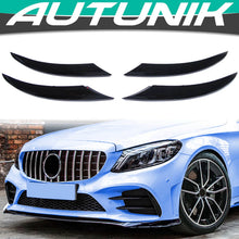 4pcs Gloss Black Fog Light Cover Trims For Mercedes C-class W205 Sedan/Coupe AMG 2019-2021