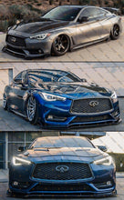 3PC Glossy Black Front Bumper Lip Spoiler Splitter For Infiniti Q60 2017-2022