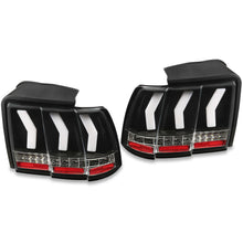 LED Tail Lights w/ Red Tube Black For Ford Mustang Sequential Signal 1999-2004