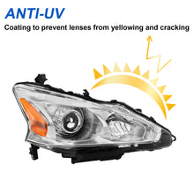Pair Chrome Headlights Assembly For 2013-2015 Nissan Altima Sedan