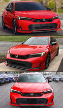 For 2025 Up Honda Civic Yofer Rallye Red Black 2 Tone Front Bumper Lip Splitter