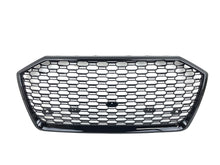 Gloss Black Front Bumper Upper Grille RS6 Style fit for Audi A6 S6 C8 2019 -2023 2024