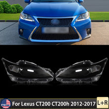 Left & Right Clear Headlight Lens Covers (Pair) for Lexus CT200 / CT200h 2012-2015 2016 2017 Headlamp Shells
