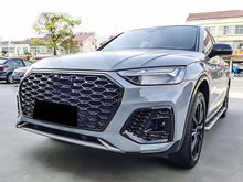Gloss Black Honeycomb Front Fog Light Grille Cover For AUDI Q5 SQ5 2021-2025