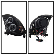 Black Headlamps For Infiniti 2003-2007 G35 2-Door Coupe LED Halo DRL Projector Headlights