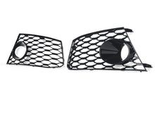 Left+Right Side Bumper Fog Light Lamps Frame Grille Cover For Audi RS6 2014-2018