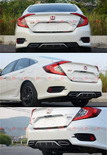 For 2016-2021 Honda Civic Sedan Silver Rear Bumper Diffuser W/ Decorative Exhaust Tip