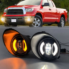 L+R LED Fog Lights DRL Clear Lens w/ Bezels For Toyota Tundra 2007-2013 Sequoia