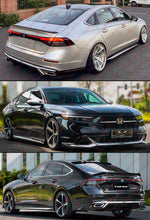 For 2023-2025 Honda Accord Black Add On Side Skirt Extension - Silver Trim