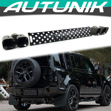 3PC Set for 2020+ Land Rover Defender 110 130 90 2L 3L Black Exhaust Tips + Lower Mesh