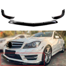 Gloss Black Front Bumper Lip Splitter For Mercedes W204 Coupe & Sedan C250 C300 AMG Sport Bumper 2008-2014